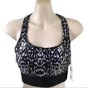 Victoria’s Secret Sport The Player Black White Bra Medium NEW